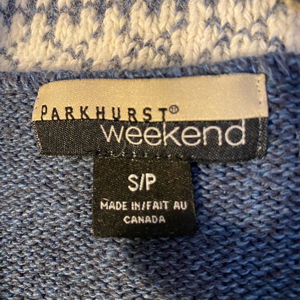 Parkhurst Blue and White Turtleneck Sweater with Nordic Design - Picture 5 of 6